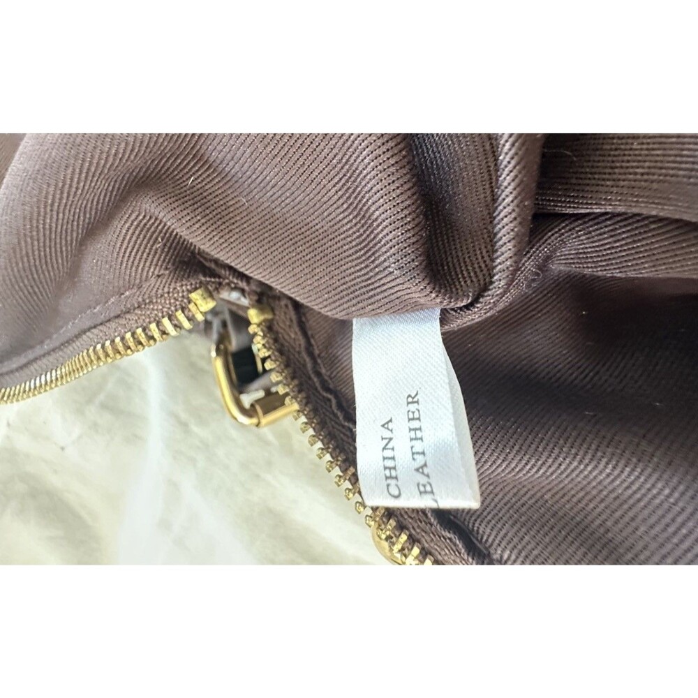 AUDREY BROOKE Brown Suede & Leather Crossbody Satchel Handbag W/ Chain Strap - Picture 16 of 16